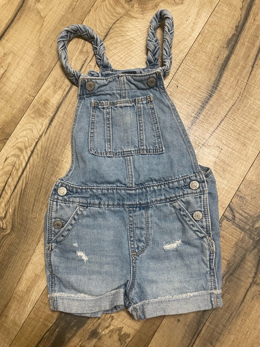 GAP Light Blue Denim Kids' Short Overalls